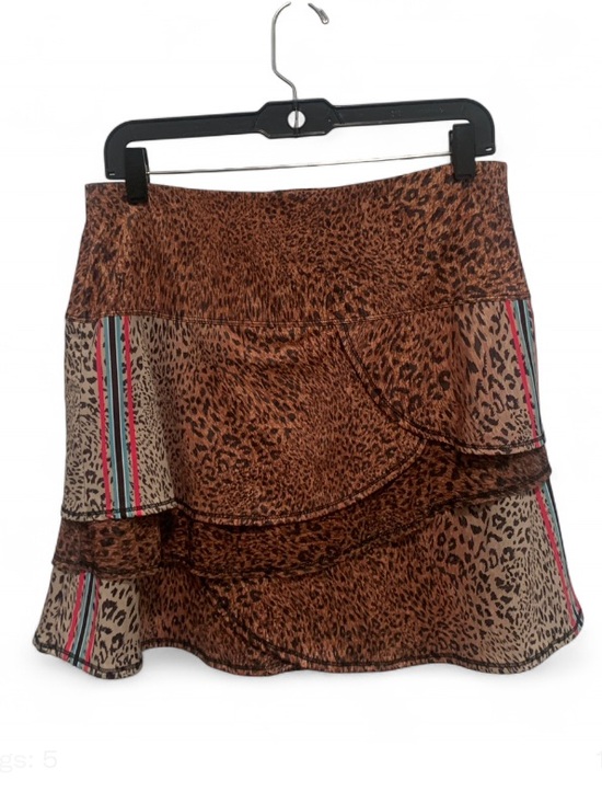Lucky in Love Dresses & Skirts - Lucky in Love Leopard Print Layered Mini Skirt with Pink and Teal Stripes